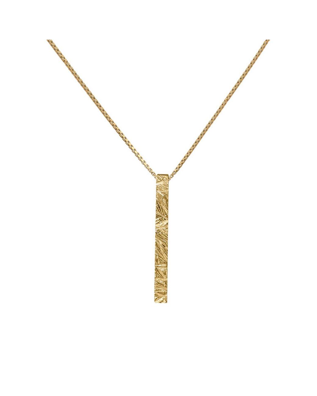 Edge Only Metallic Rugged Bar Pendant 18Ct Vermeil for men