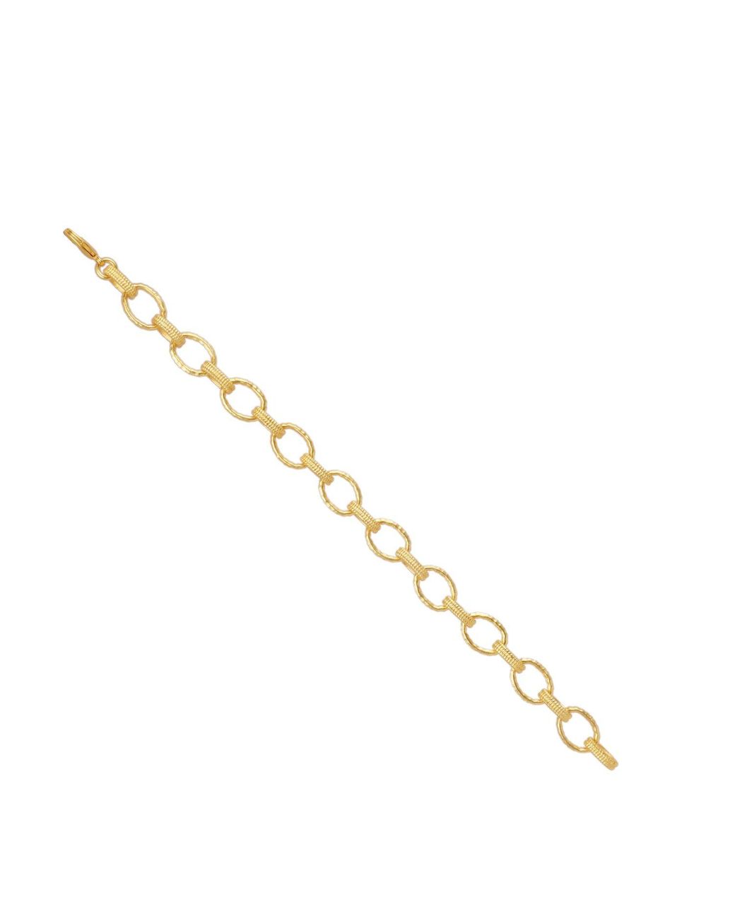Lila Rasa Metallic Oval Hammered Link Bracelet