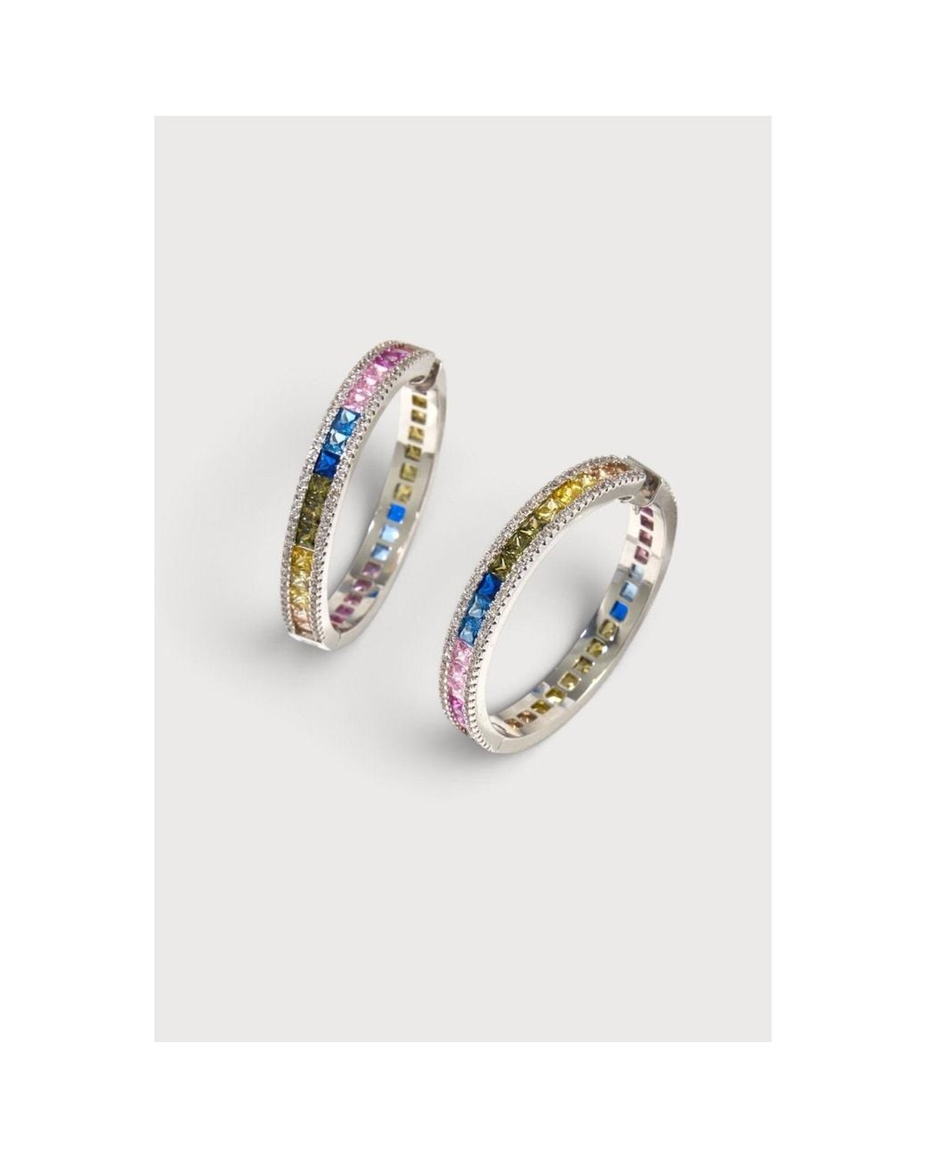 Saachi Blue Square Huggie Hoop Earrings
