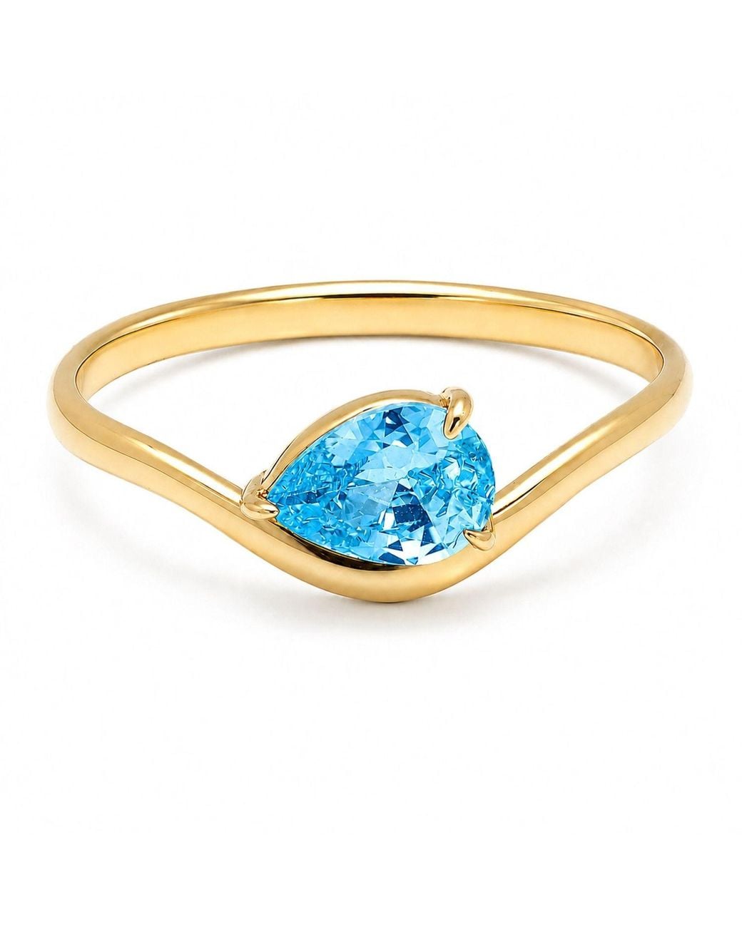 Belinda Jewelz Blue Swiss Wavy Solitair Birthstone Ring