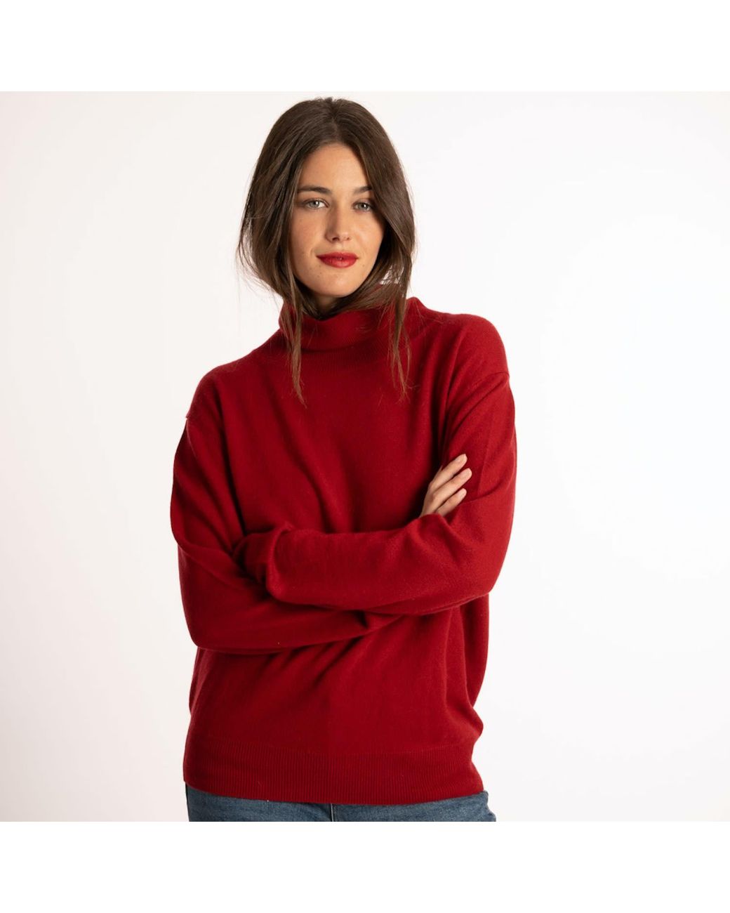 Bel Cashmere Red Lisa Cashmere Sweater