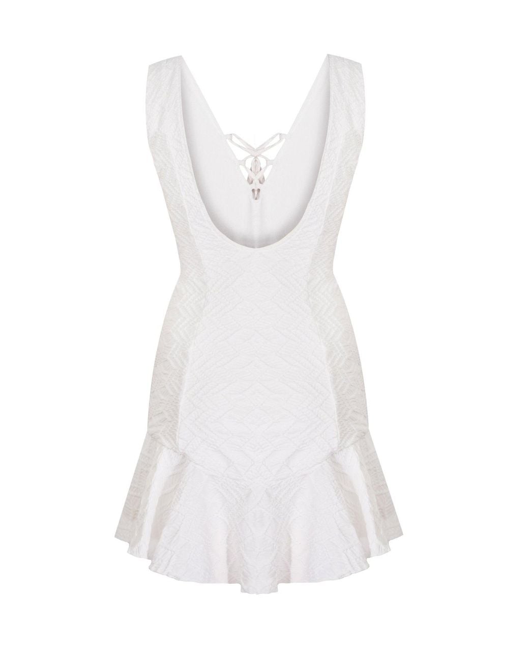 No'design White Duchess Ruffled Mini Dress