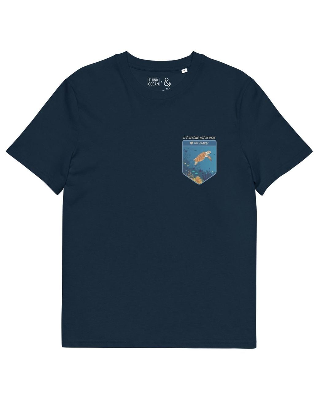 Anchor and Crew Blue Think Ocean Turtle Love The Planet Organic Cotton T-Shirt