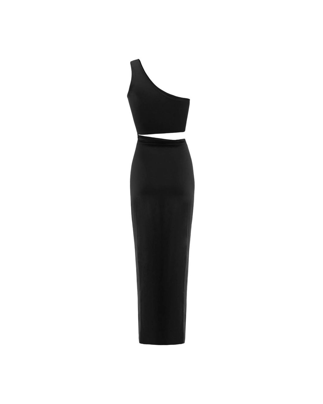 OW Collection Black Isabella One Shoulder Cut Out Midi Dress
