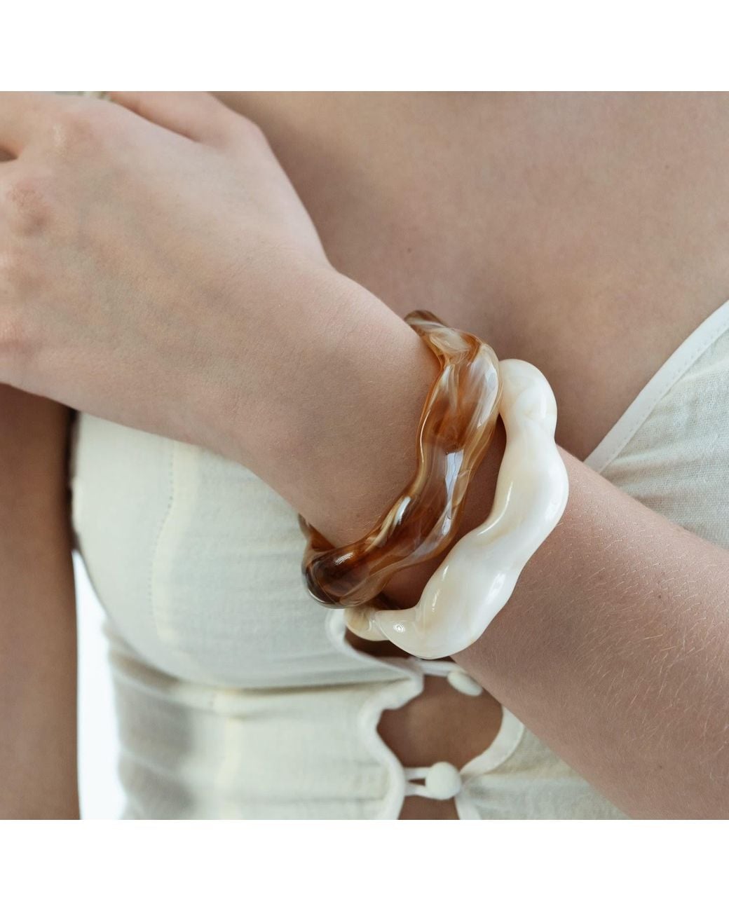 Miss Cecilia White Neutrals Solea Bangle