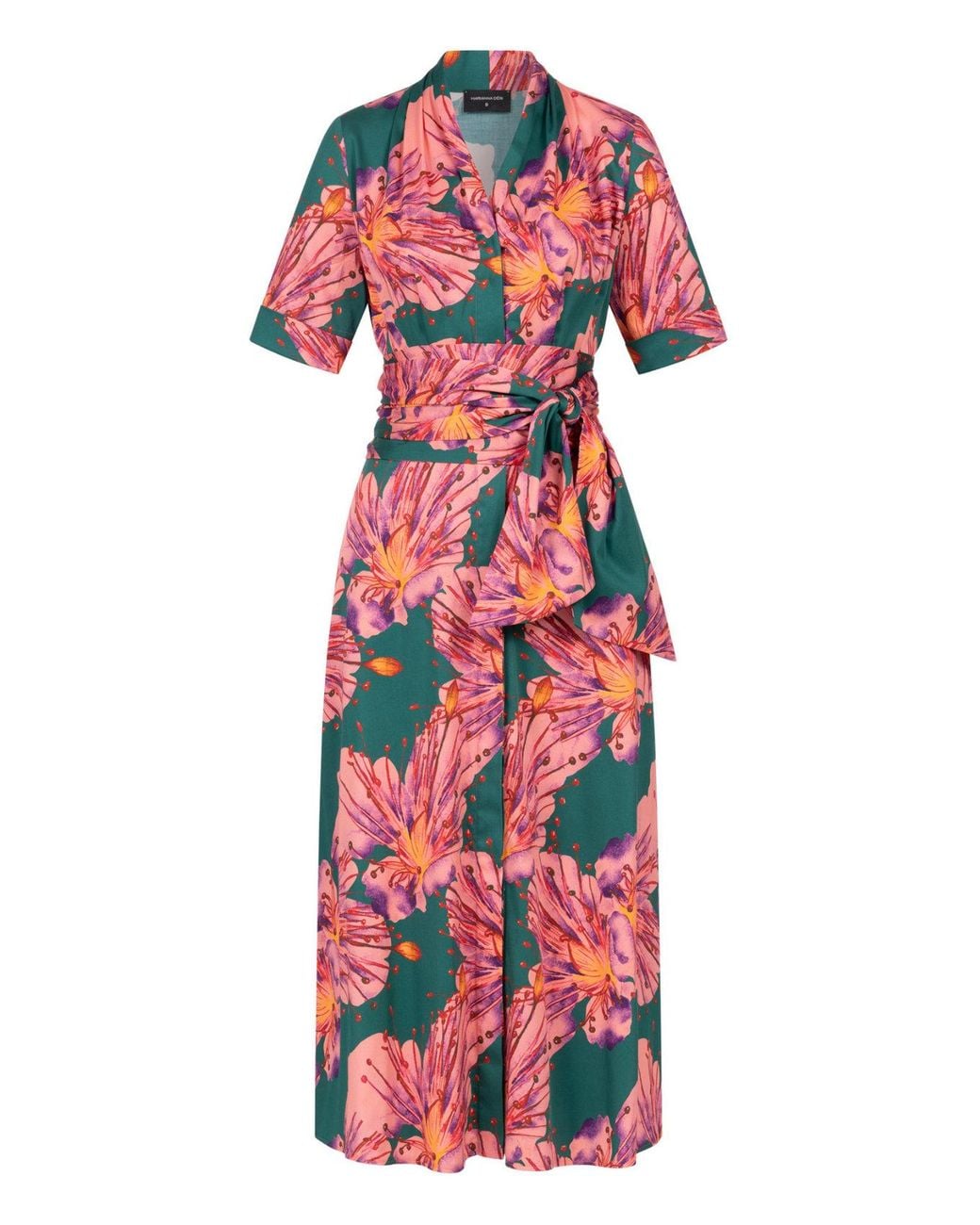 Marianna Déri Red Shirtdress With Detachable Belt Orchid