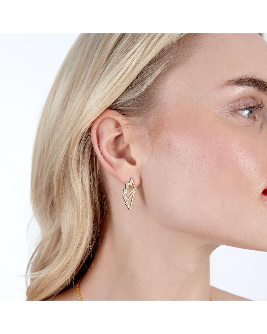 Lucy Quartermaine Metallic Solid Sterling Angel Wing Studs
