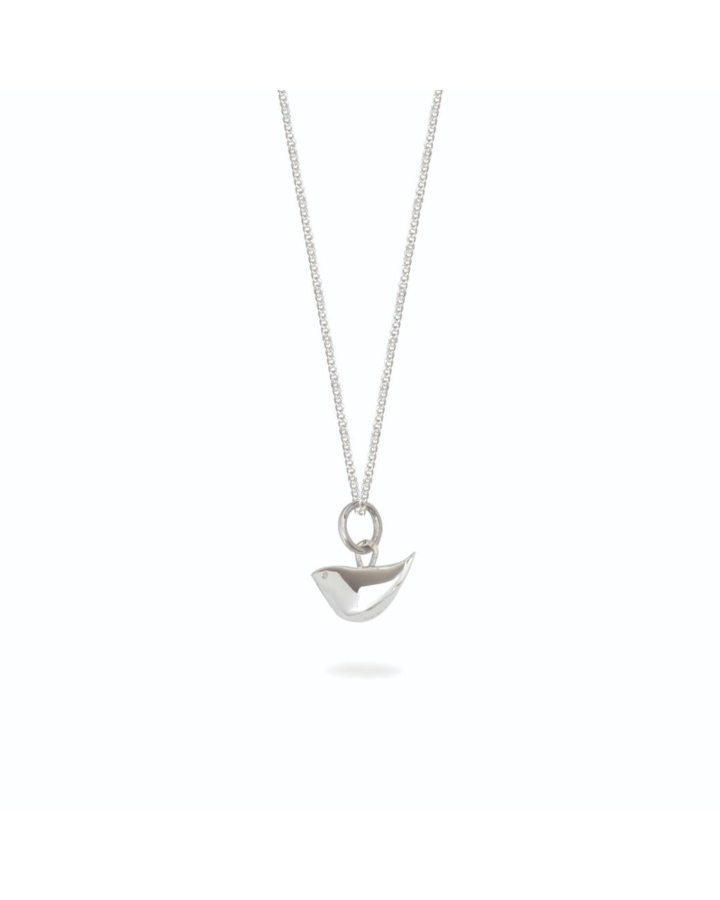 Lime Tree Design Metallic Tiny Bird Pendant Necklace Sterling Silver
