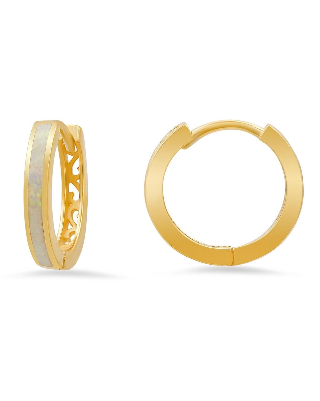 Kylie Harper Metallic Opal Hoop Earrings