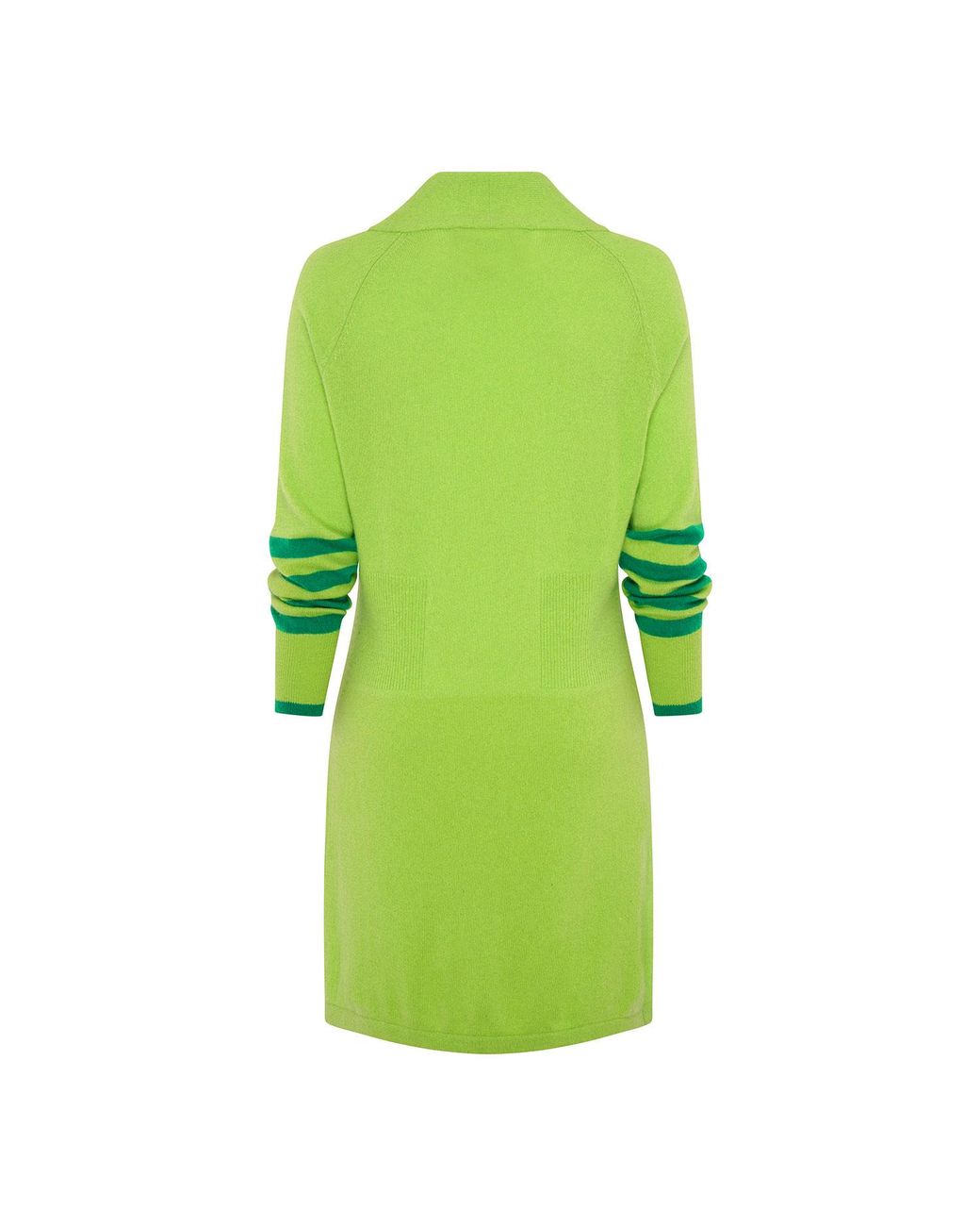 Beatrice von Tresckow Green Lime Longline Cashmere Cardigan