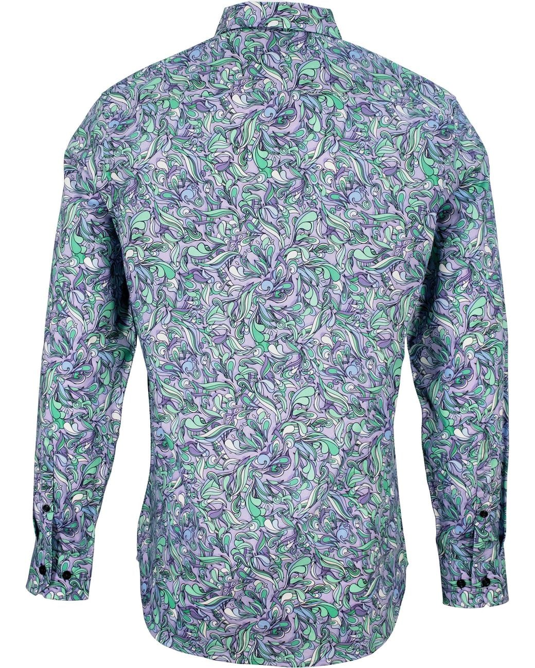 Lords of Harlech Blue Mitchell Paisley Layers Shirt for men