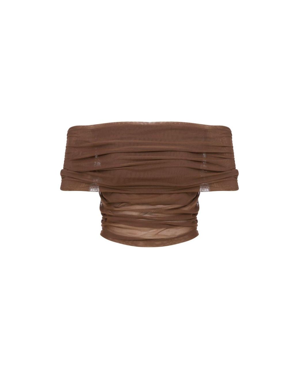 Thisisu Collection Brown Sheer Crop Top