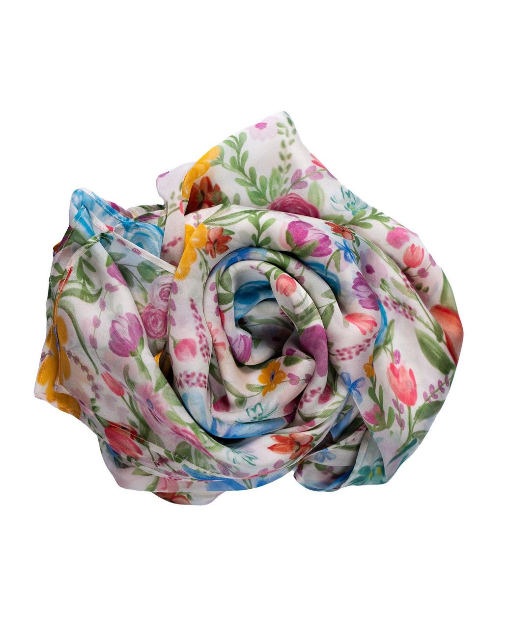 Sofia Tsereteli Blue Floral Georgette Scarf