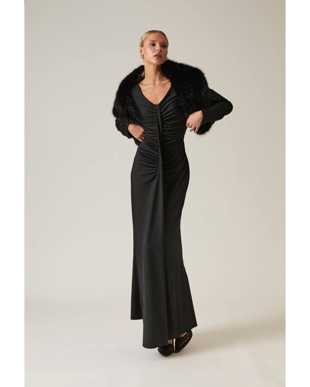 James Lakeland Black Sculpted Maxi Dress