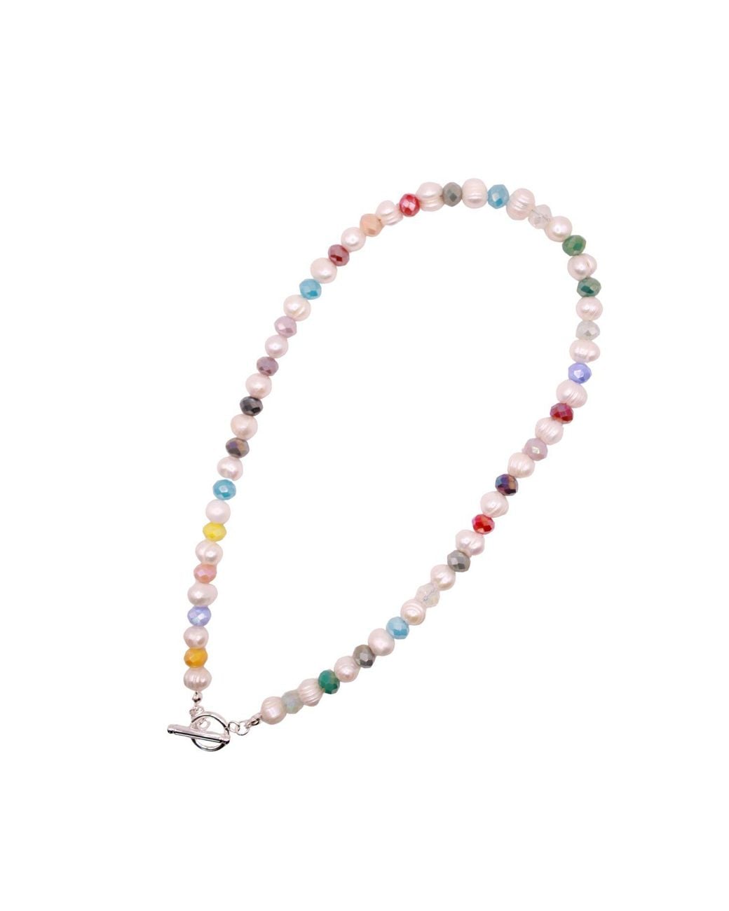 Urbane Jewelry Studio White Crystal Pearl Necklace