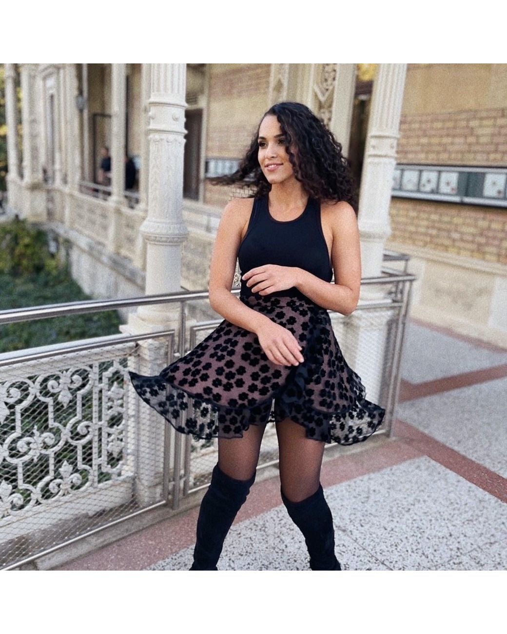 Introvertie VIENNA Black Over It Viscose Wrap Skirt Mini