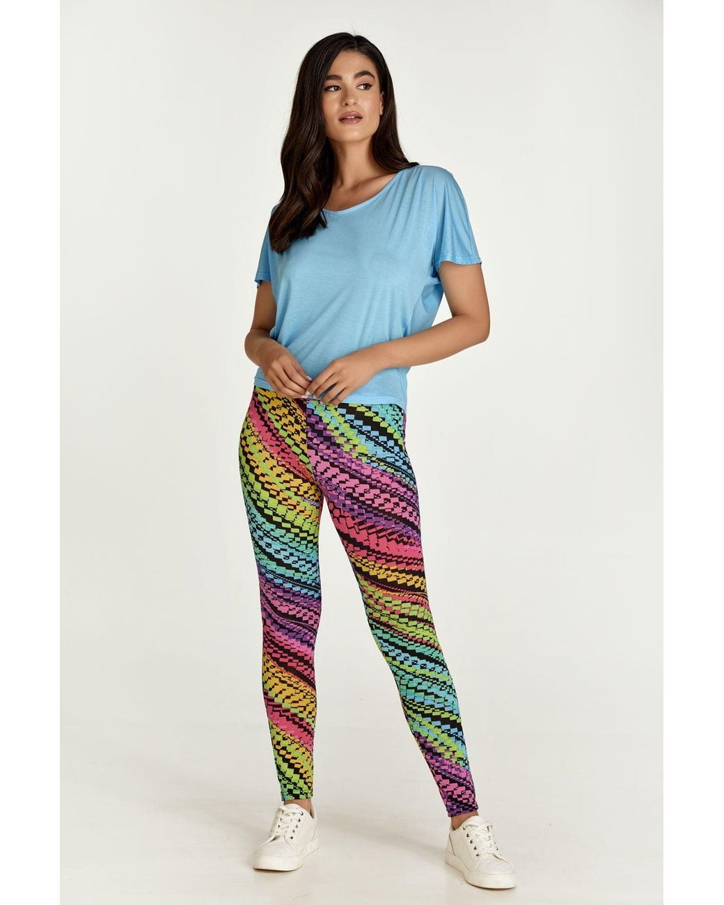 Conquista Lilac Multi-Coloured Print Leggings