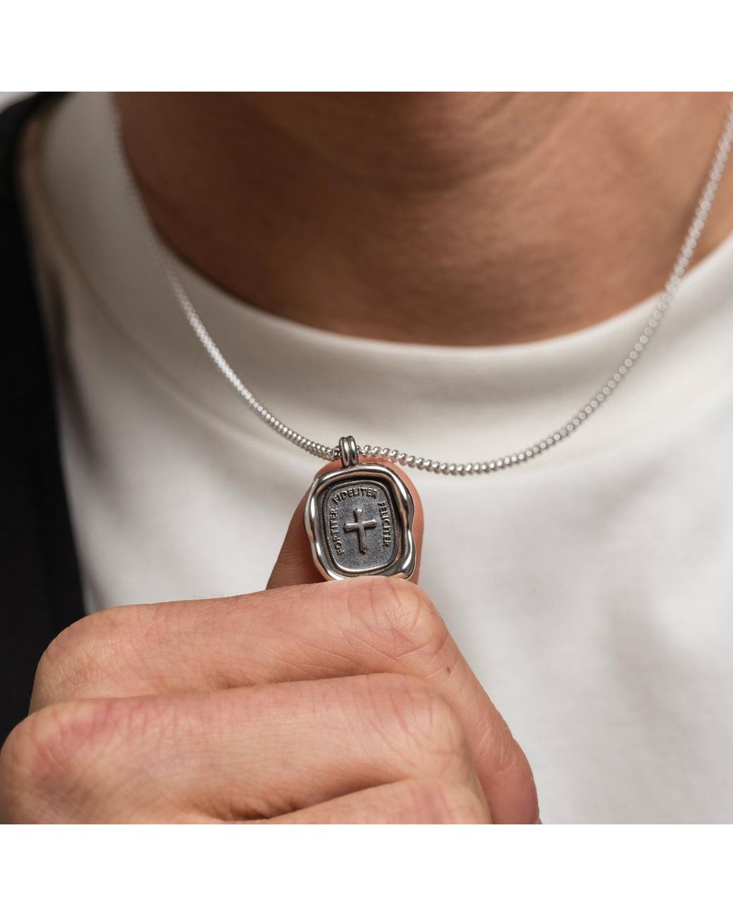 Dower & Hall Metallic Success Talisman Necklace for men