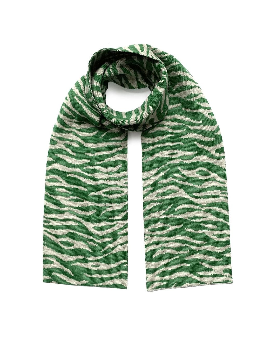 INGMARSON Green Tiger Wool & Cashmere Scarf