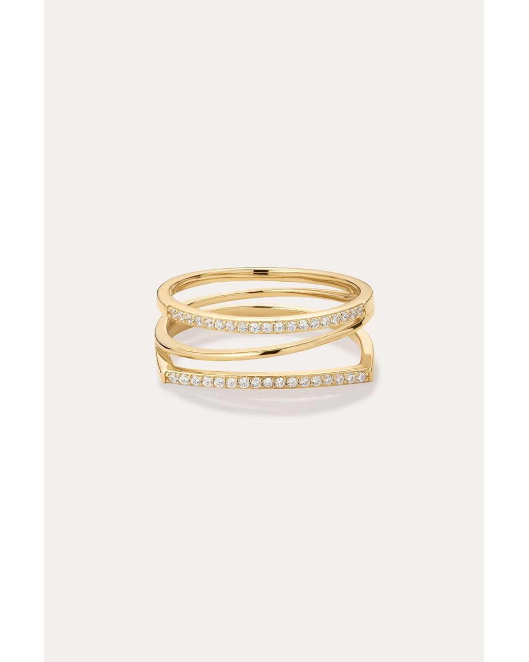 Vanhi Metallic Nola Pavé Triple Band Ring