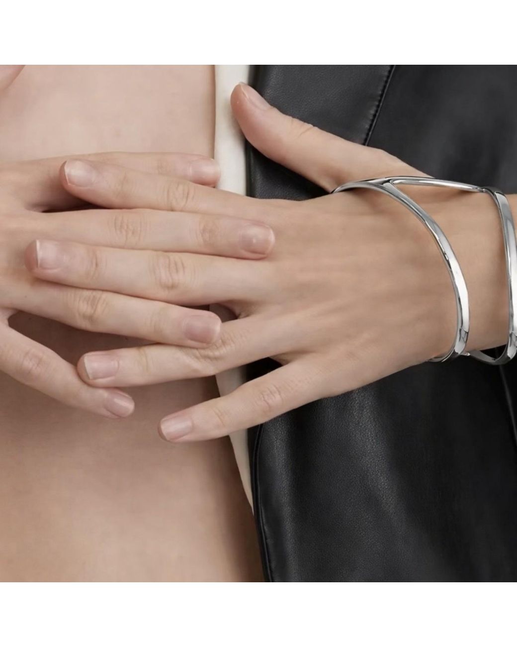 Babaloo White Palm Cuff Cutout Bracelet