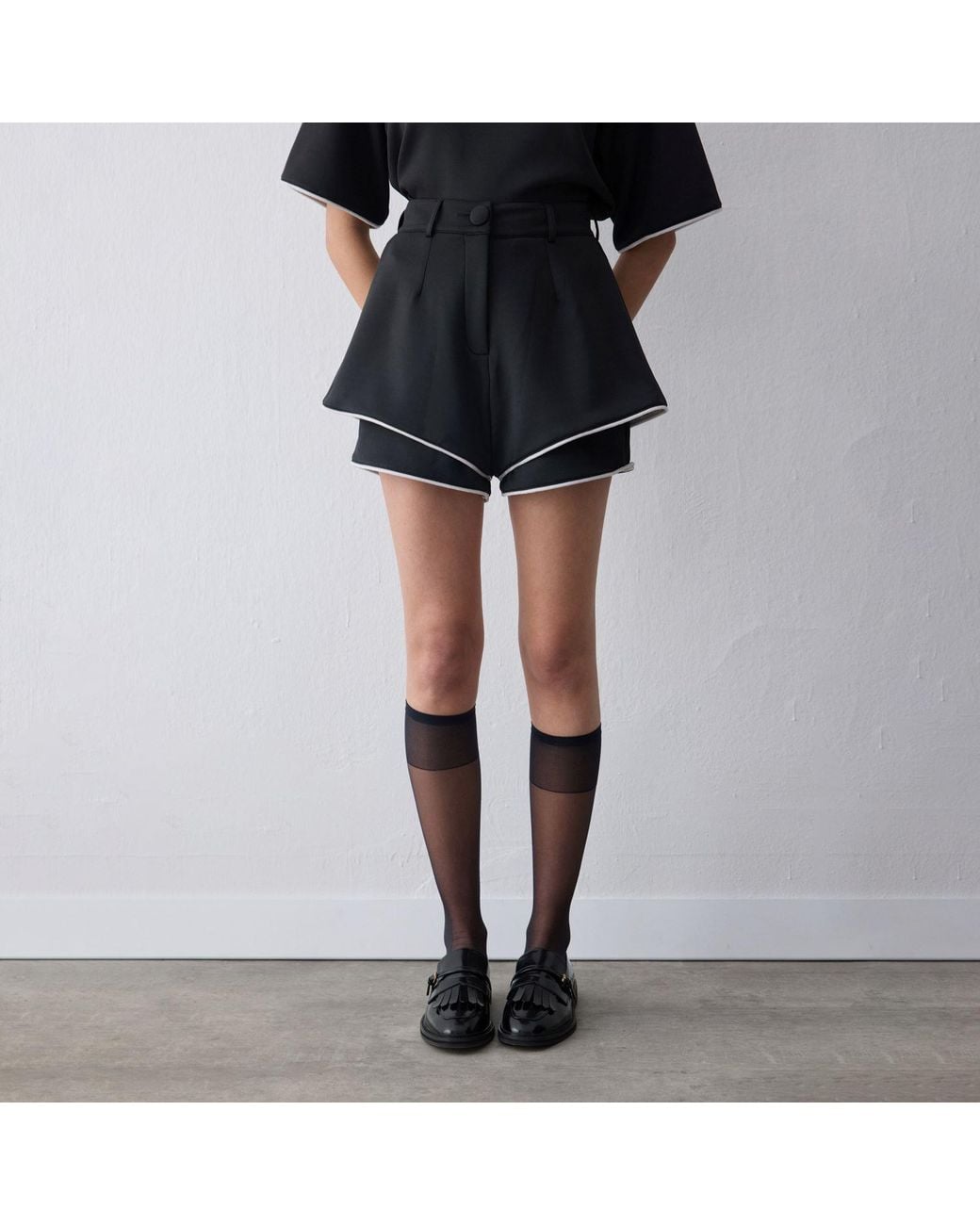 Thisisu Collection Blue Mira Layered High-Waisted Shorts