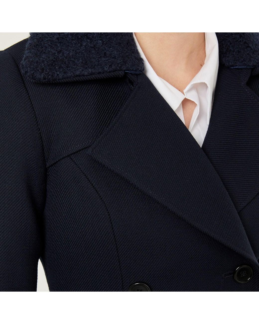 SEREN LONDON Blue Double Breasted Flared Coat