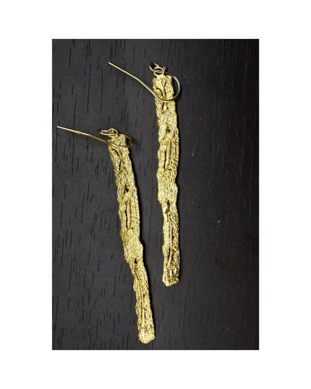 Mother Nature Jewelry Metallic Tree Bark Earrings, Handmade Statement Dangles