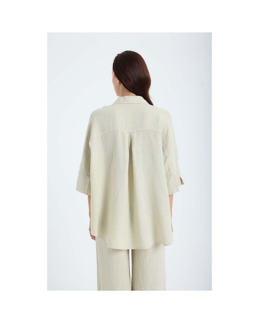 Monlicia Natural Neutrals Iyan Linen Oversize Shirt