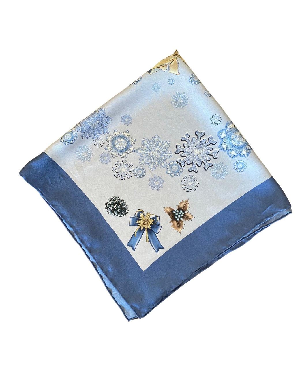Ralufineart Blue Frozen Elegance Pocket Square