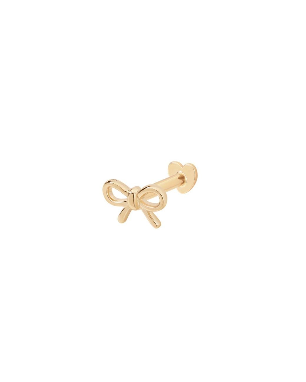 Vanhi Metallic 14K Solid Bow Tie Flat Back Stud