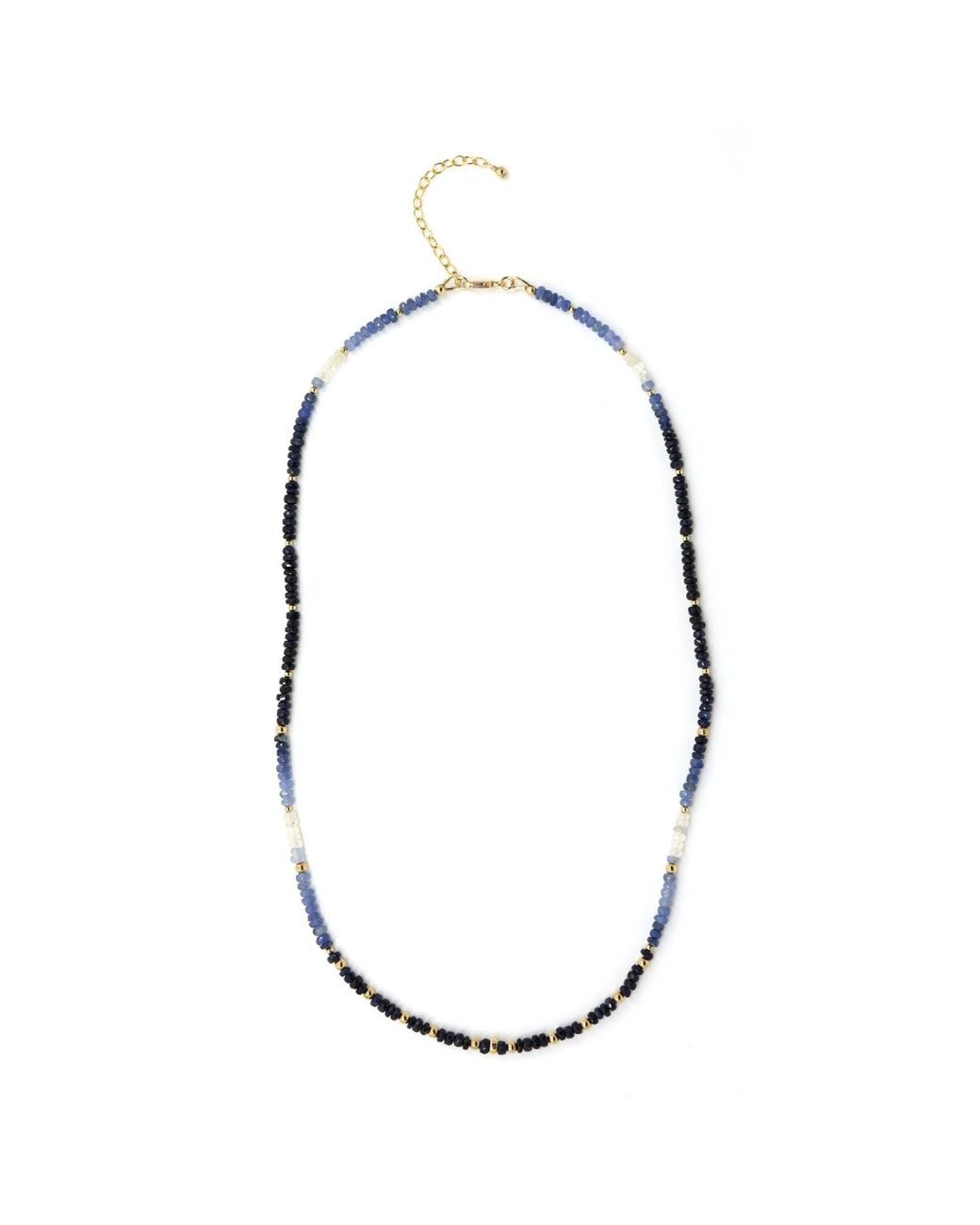 Shar Oke Blue Dainty Sapphire Ombre Beaded Necklace