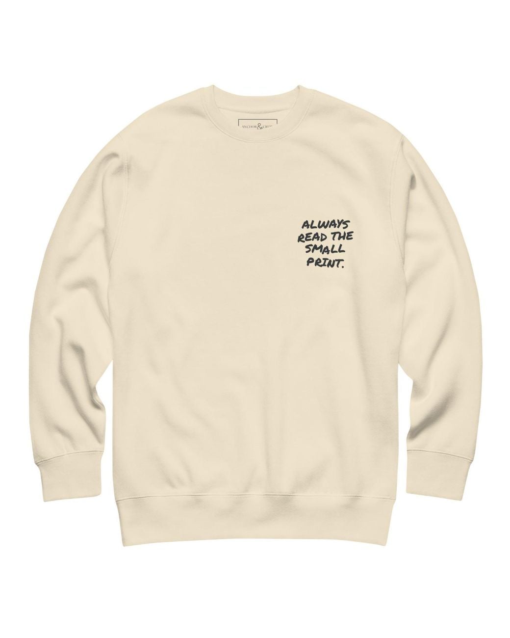 Anchor and Crew Neutrals Natural Small Print Annotations Organic Cotton Sweatshirt