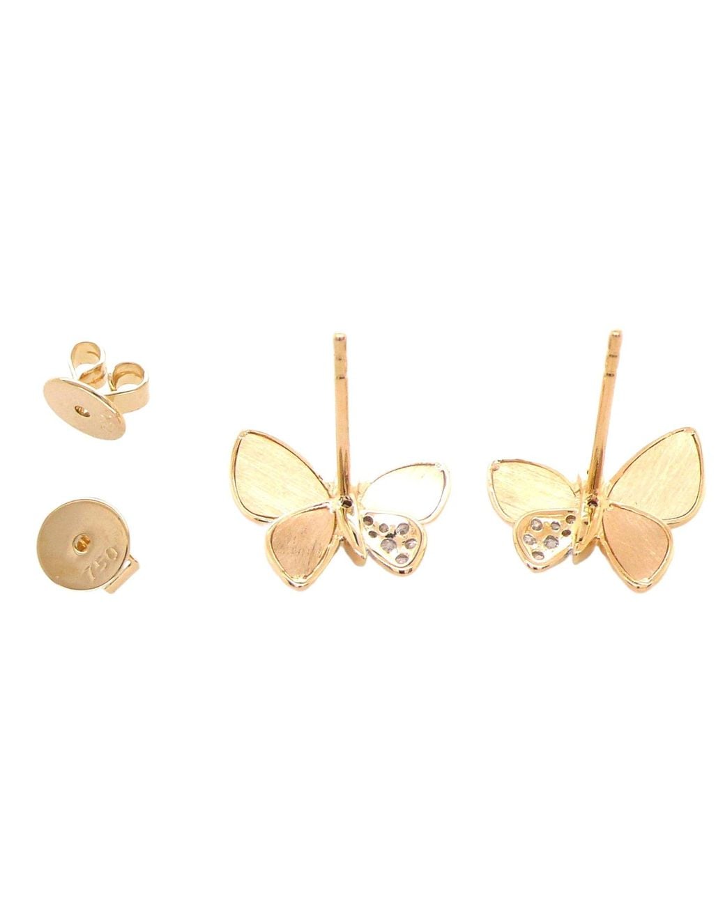 Artisan Metallic 18K Diamond Butterfly Earrings