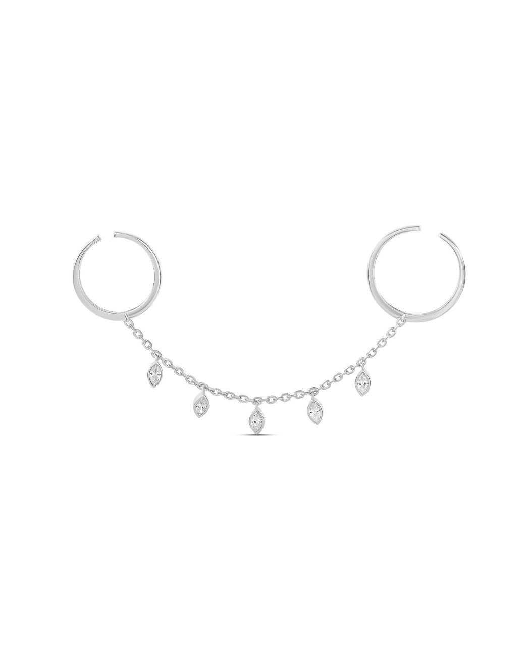 SHYMI Metallic Two Finger Bezel Set Adjustable Ring