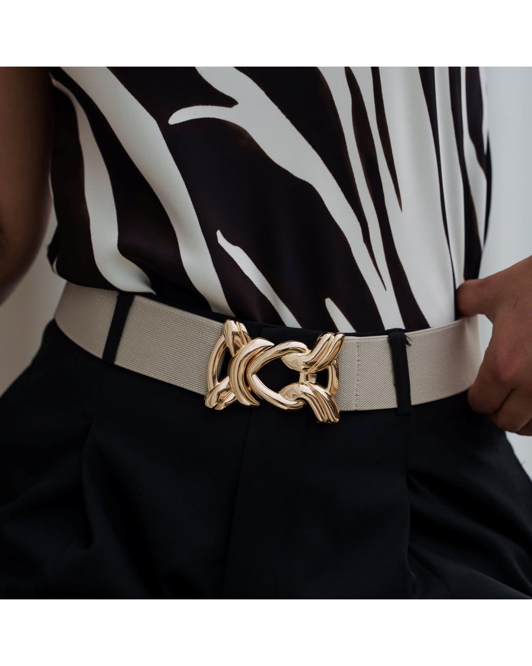 BeltBe Natural Stretch Belt With Metal Knot Buckle