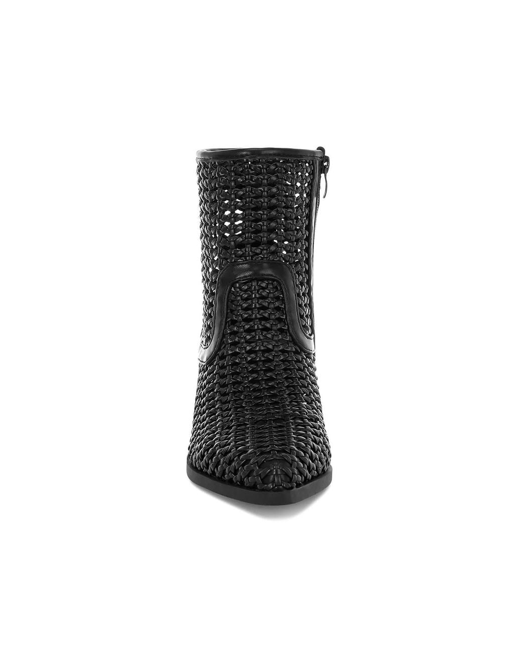 Rag & Co Black Artisole Woven Pleather Block Heel Boots