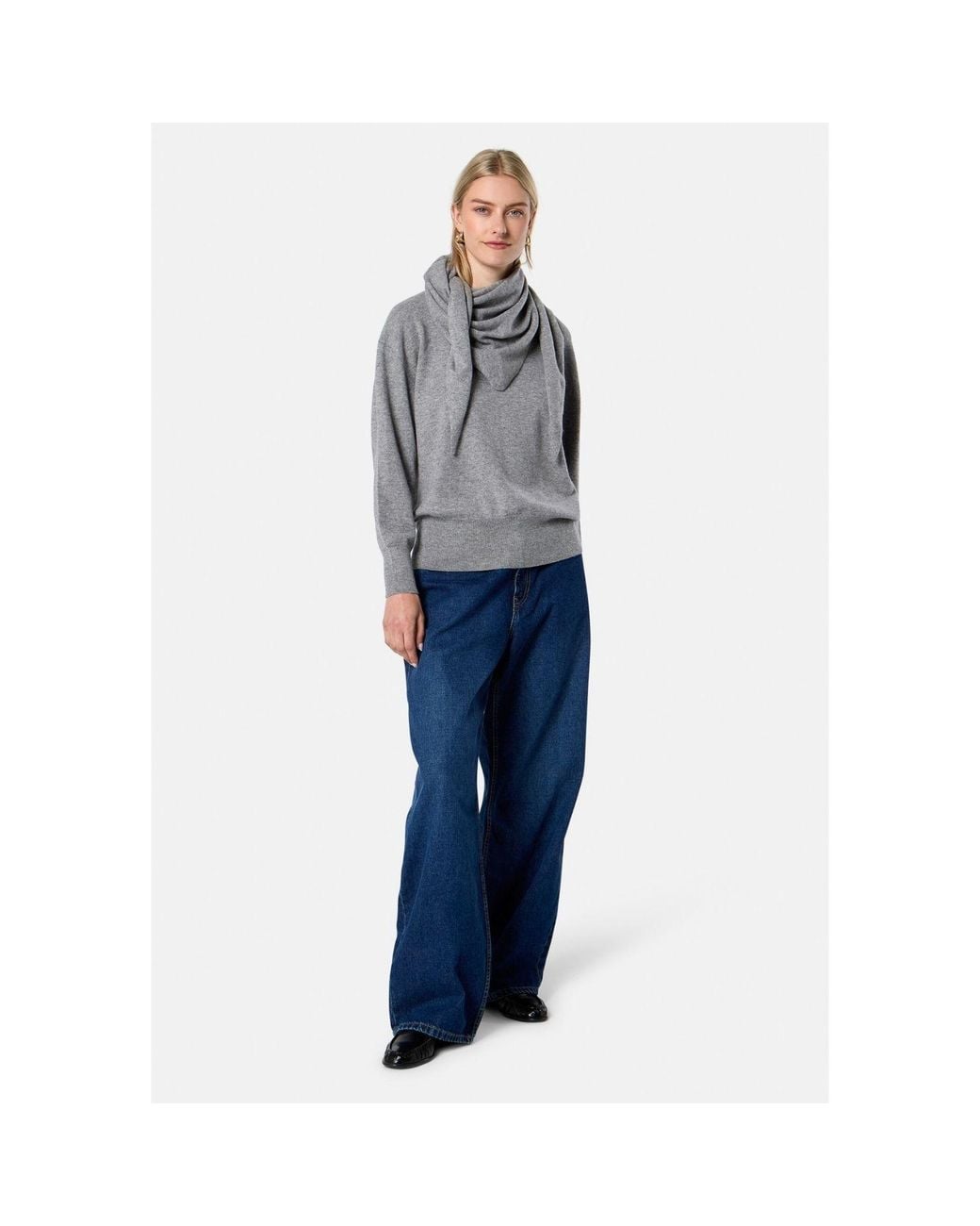 Helen Mcalinden Gray Cashmere Marl Triangle Scarf