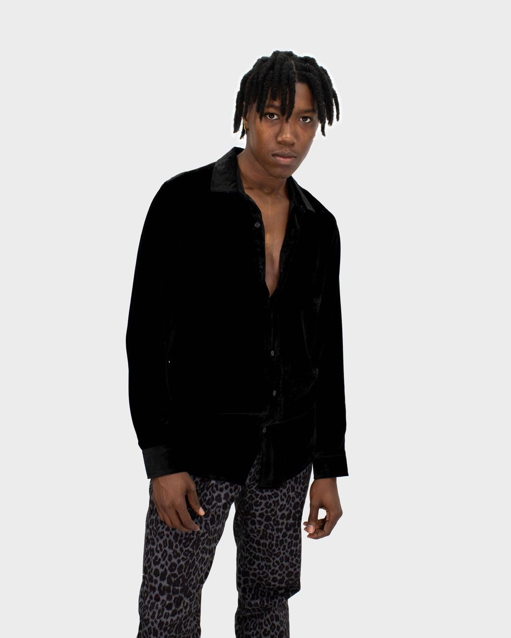 Lords of Harlech Gray Charles Leopard Pants for men