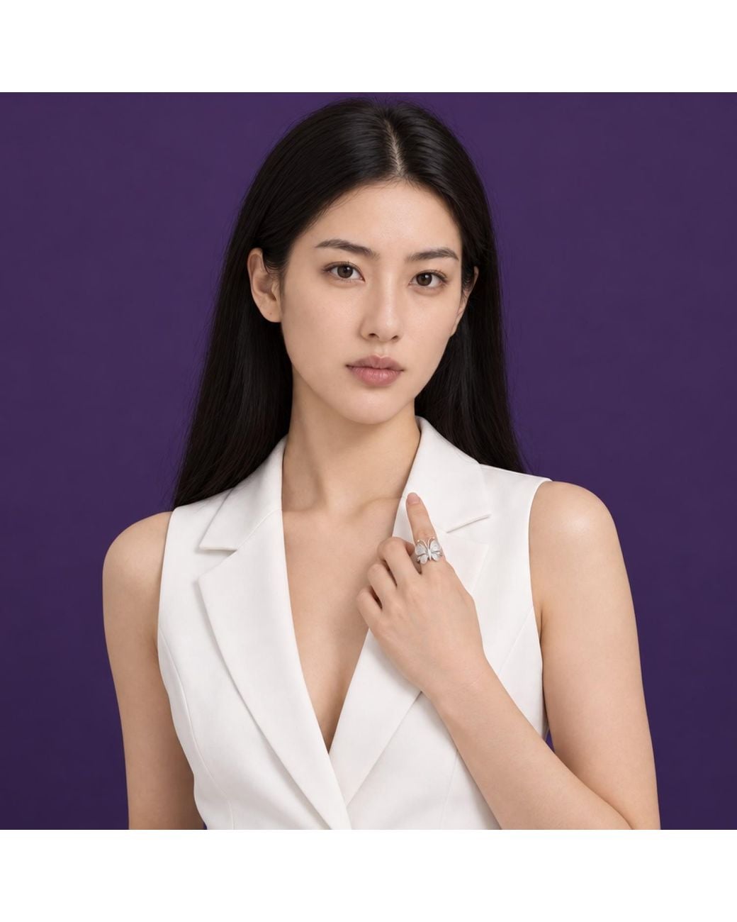 Yieon Metallic Butterfly Fine Filigree Ring
