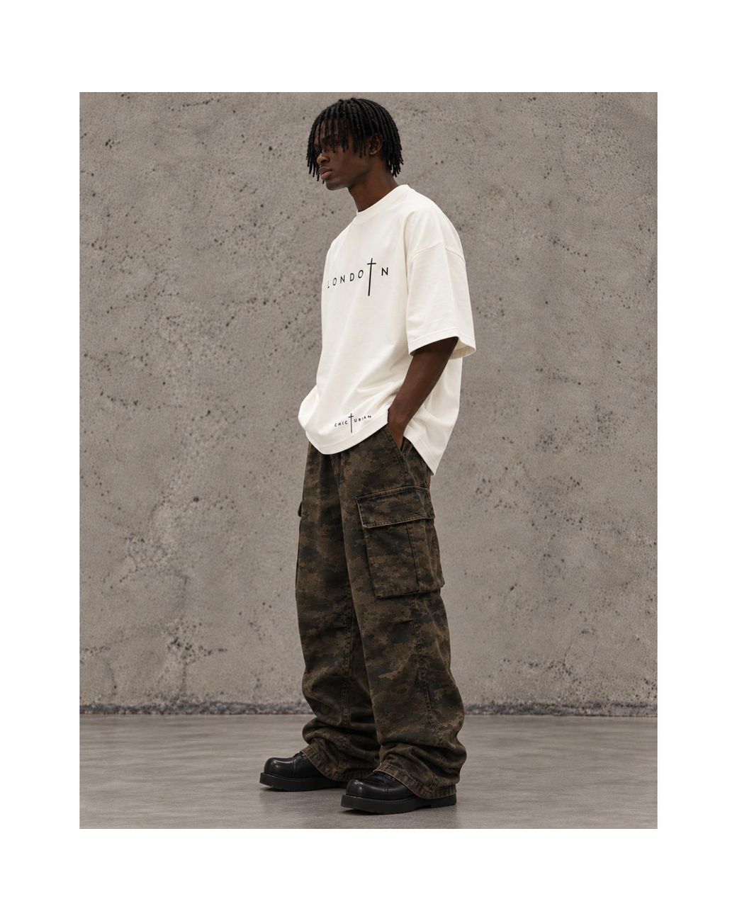Chic Urban London Grace Oversized Offwhite T-Shirt
