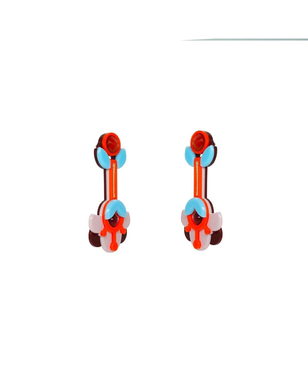 Gissa Bicalho Red Handmade Acrylic Earring Petunia