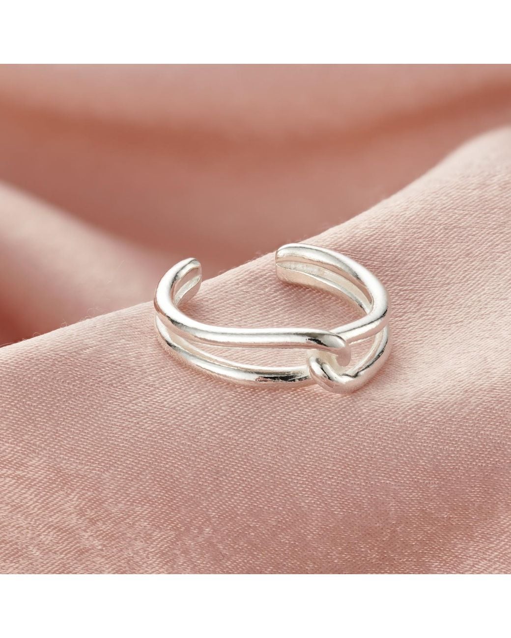 Posh Totty Designs Metallic Sterling Slim Link Open Ring