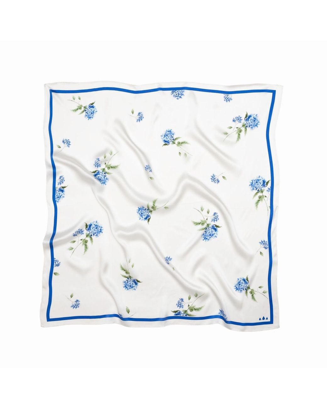 RainSisters Blue Large Floral Natural Silk Scarf
