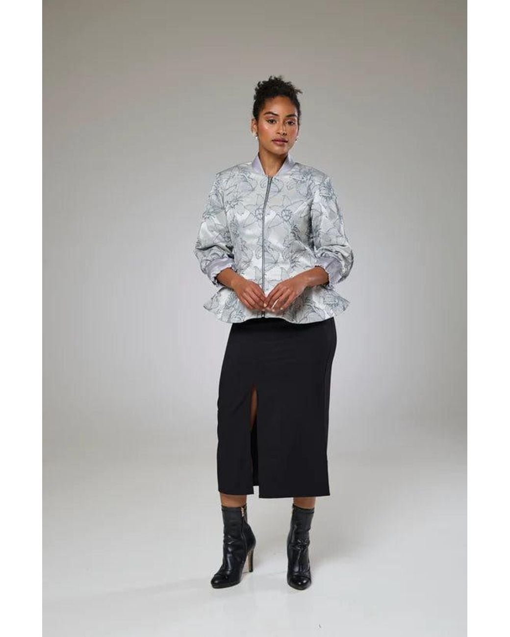 Lioness by Tf Gray Twilight Flora Fitted Jacket Blouse