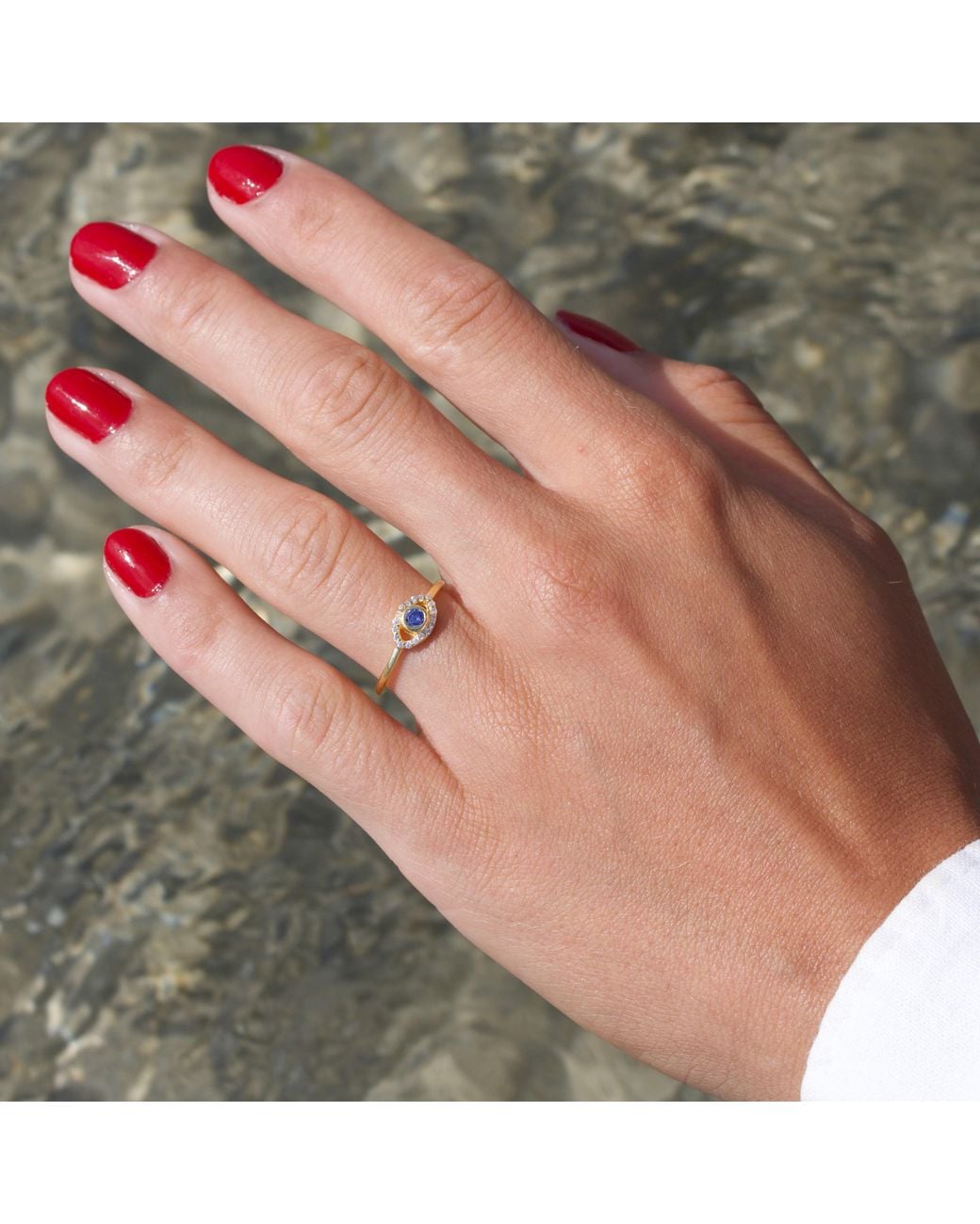 With Love Darling Metallic Sparkly Eye Ring
