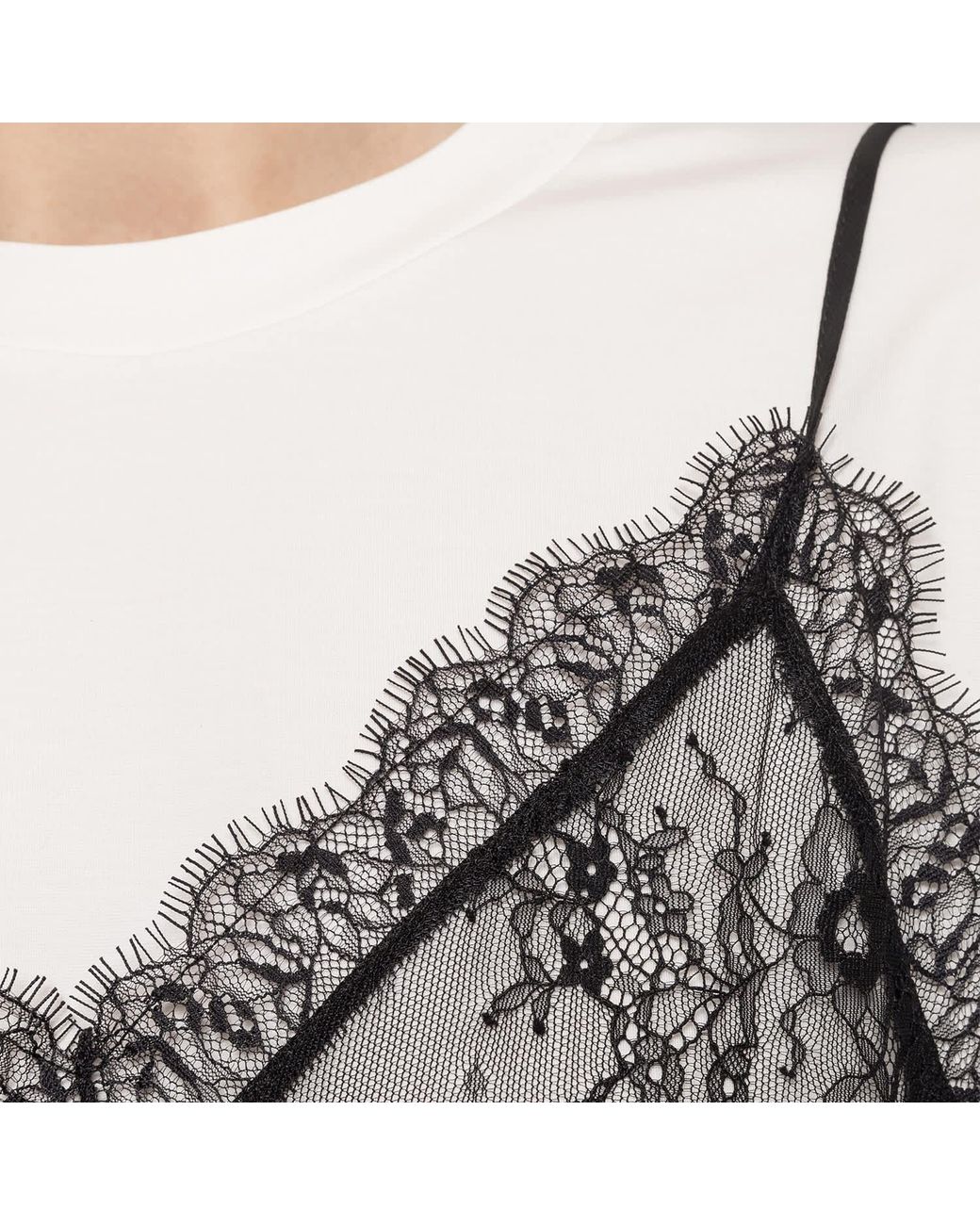 Nissa Gray Lace-Panel Top