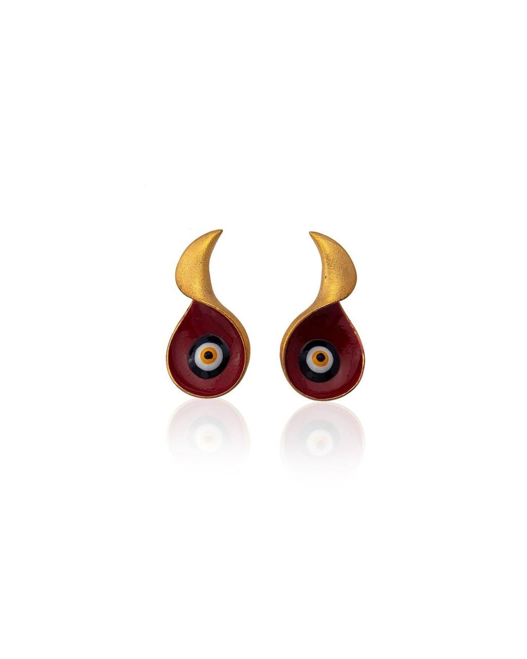 Milou Jewelry Red Evil Eye Earrings