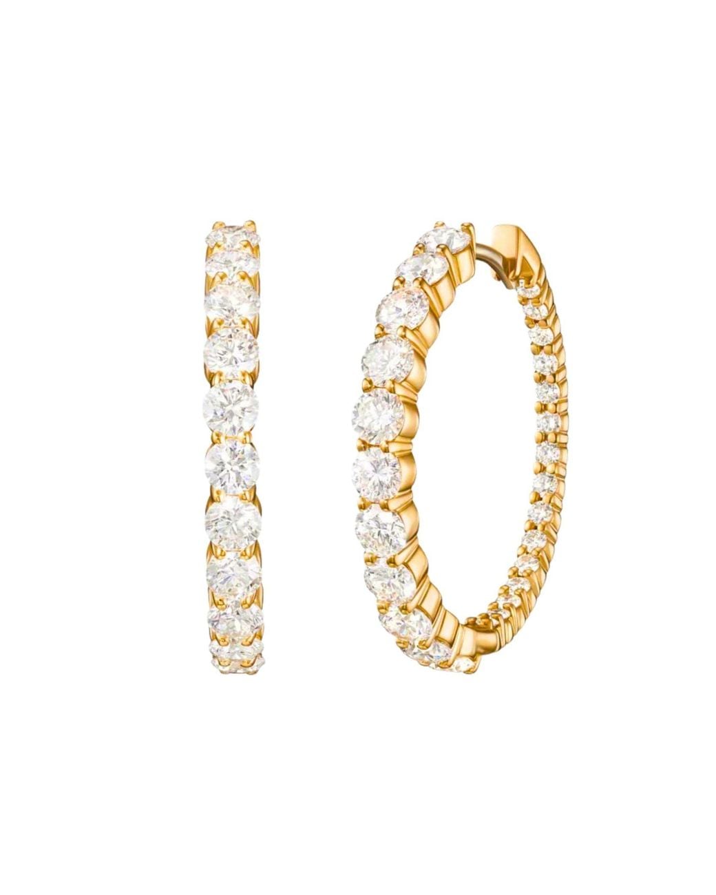 Nazzar Metallic Large Pave Cz Hoop Earrings