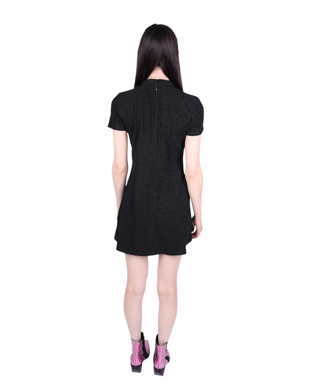 Any Old Iron Black Shiny Short Mini Dress